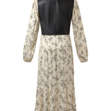 Çevre Dostu Kürk Yelek ve Çiçek Desenli Elbise İkili Takım