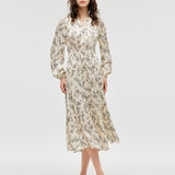 Çevre Dostu Kürk Yelek ve Çiçek Desenli Elbise İkili Takım