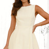 Aceline Mini Dress - Lemon / White