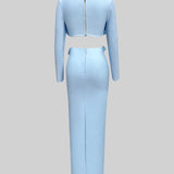 İki Parçalı Çiçek Detaylı Üst ve Maksi Etek