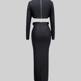 İki Parçalı Çiçek Detaylı Üst ve Maksi Etek