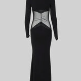 Transparan Belli Zarif Uzun Elbise