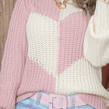 Rahat Patchwork Kontrast O Yaka Üst Kazak