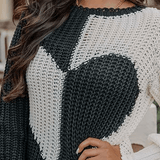 Rahat Patchwork Kontrast O Yaka Üst Kazak