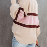 Gündelik Katı Patchwork Fermuar Yaka Kazak