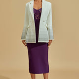 Beyaz Süslemeli Blazer