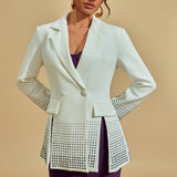 Beyaz Süslemeli Blazer