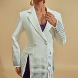 Beyaz Süslemeli Blazer