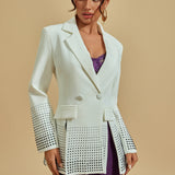 Beyaz Süslemeli Blazer