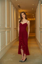 Ruby Elegance Asimetrik Şifon Elbise