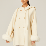 Elegant Charm Kürk Detaylı Krem Kaban