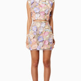 Çiçek İşlemeli Mini Etek Takım