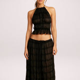 Amina Siyah Fırfır Etek Set