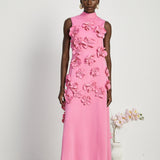 Blossom Symphony Çiçek Detaylı Pembe Maxi Elbise