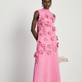 Blossom Symphony Çiçek Detaylı Pembe Maxi Elbise