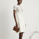 Diane Çiçek İşlemeli Ajur Midi Elbise