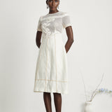 Diane Çiçek İşlemeli Ajur Midi Elbise