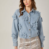 Armelle Çiçek Aplikeli Denim Gömlek