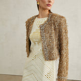 Bérénice Kristal Süslemeli Püsküllü Ceket