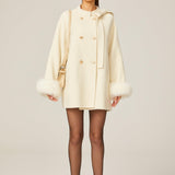 Elegant Charm Kürk Detaylı Krem Kaban