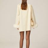 Elegant Charm Kürk Detaylı Krem Kaban