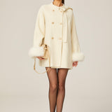 Elegant Charm Kürk Detaylı Krem Kaban