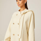 Elegant Charm Kürk Detaylı Krem Kaban