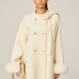 Elegant Charm Kürk Detaylı Krem Kaban