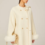 Elegant Charm Kürk Detaylı Krem Kaban