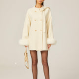 Elegant Charm Kürk Detaylı Krem Kaban