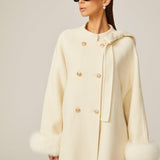 Elegant Charm Kürk Detaylı Krem Kaban