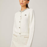 Crystal Charm Taş İşlemeli Kadife Hırka