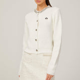 Crystal Charm Taş İşlemeli Kadife Hırka