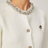 Crystal Charm Taş İşlemeli Kadife Hırka