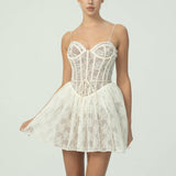 Romantik Dantel Korse Mini Elbise