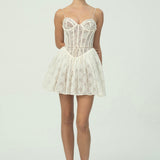 Romantik Dantel Korse Mini Elbise