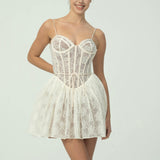 Romantik Dantel Korse Mini Elbise