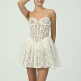 Romantik Dantel Korse Mini Elbise