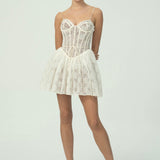 Romantik Dantel Korse Mini Elbise