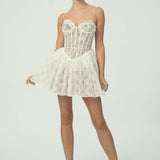 Romantik Dantel Korse Mini Elbise