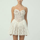 Romantik Dantel Korse Mini Elbise