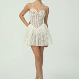 Romantik Dantel Korse Mini Elbise