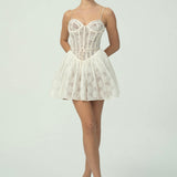 Romantik Dantel Korse Mini Elbise