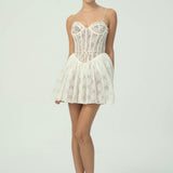 Romantik Dantel Korse Mini Elbise