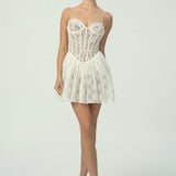 Romantik Dantel Korse Mini Elbise