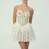 Romantik Dantel Korse Mini Elbise