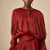 fırfırlı mini kırmızı elbise