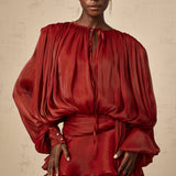 fırfırlı mini kırmızı elbise