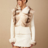 Suni Kürk & Örgü Detaylı Ceket