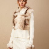 Suni Kürk & Örgü Detaylı Ceket